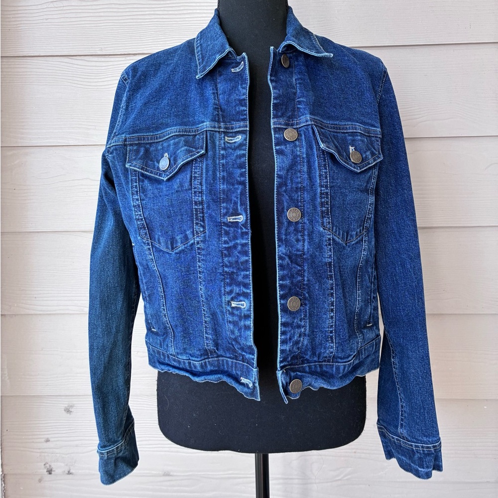 Vintage YTK Women’s Jones Jeans Dark Wash Trucker Denim Jacket, Size 4